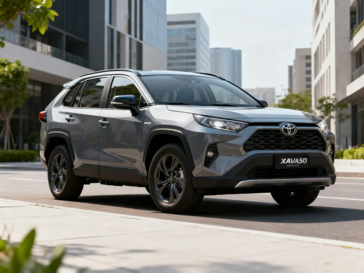 Toyota RAV4 XA50 hybrid SUV na miejskiej ulicy