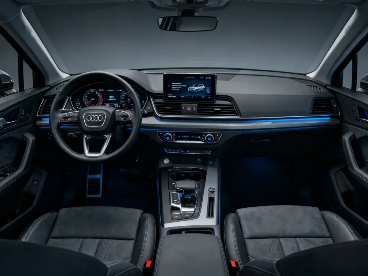 Zmodernizowane wnętrze Audi Q5 FY z dużym ekranem dotykowym