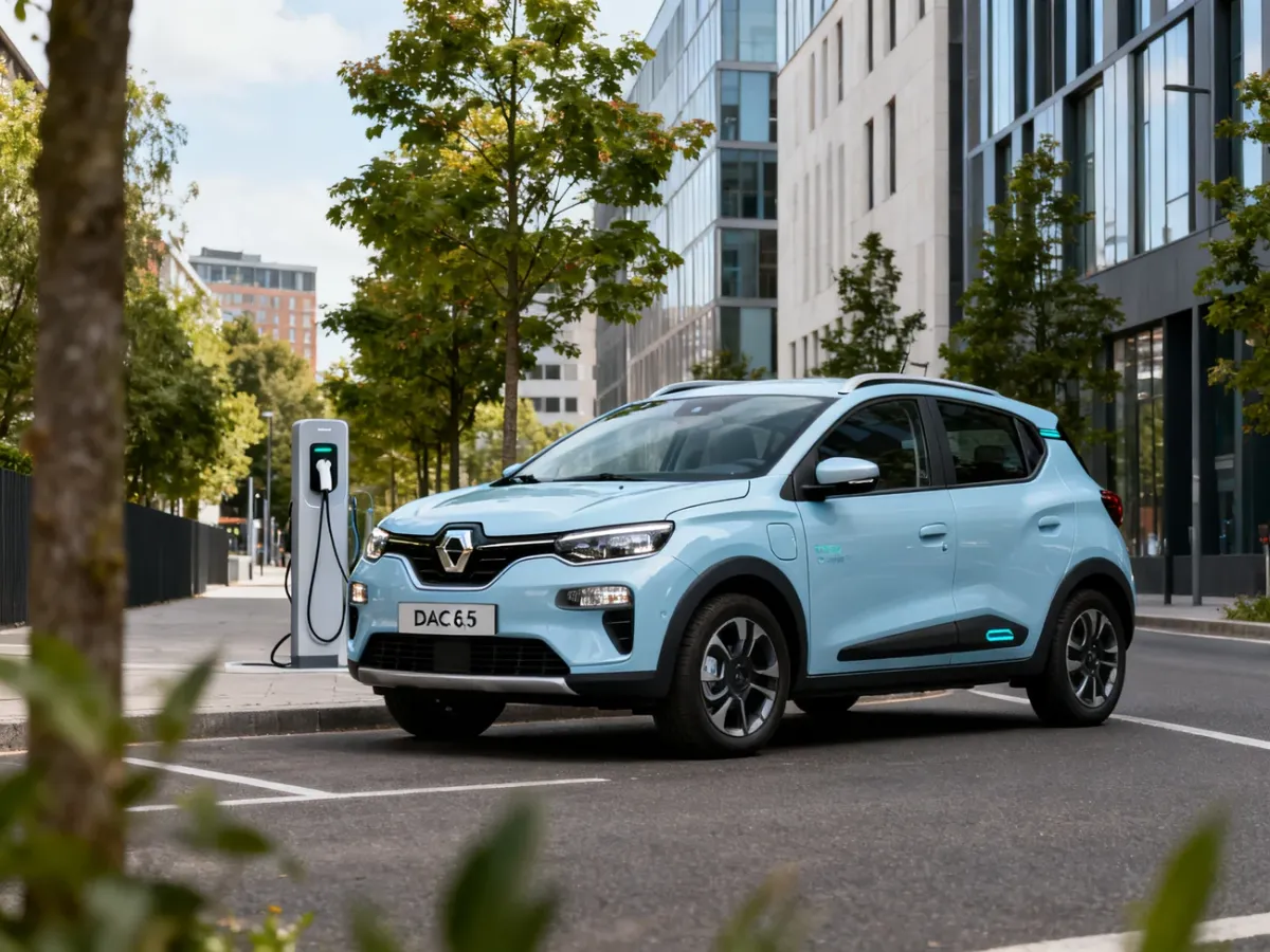 Dacia Spring Electric 65 zaparkowana na miejskiej ulicy