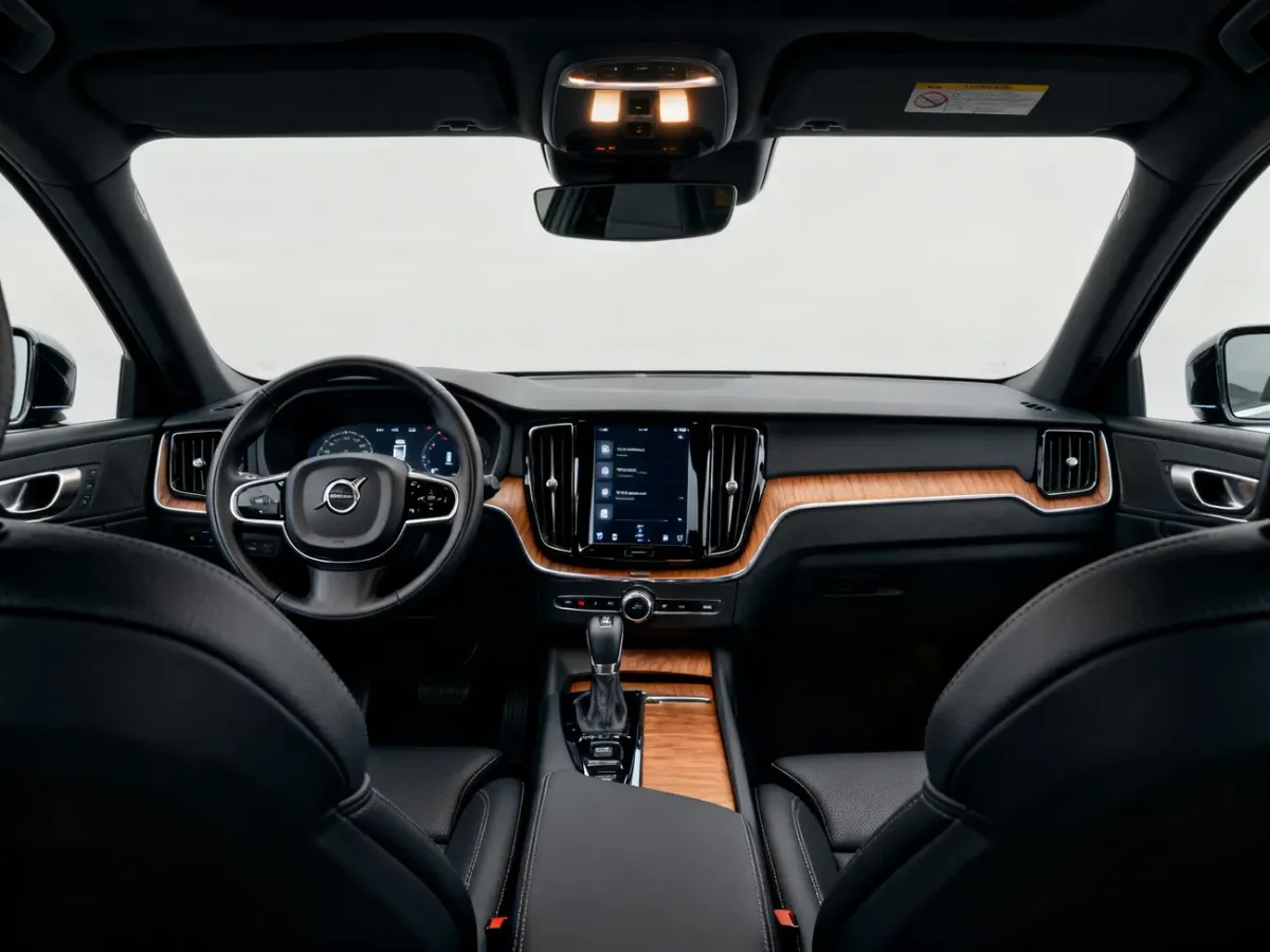 Minimalistyczne wnętrze Volvo XC60 z ekranem multimedialnym