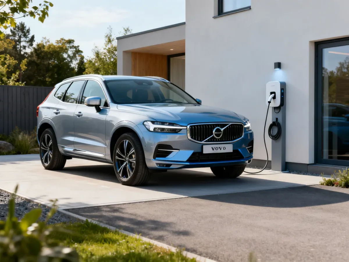 Volvo XC60 Recharge przy domowej stacji ładowania