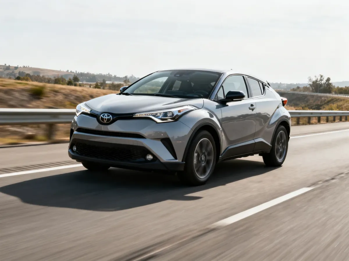 Toyota C-HR Hybrid podczas jazdy autostradowej