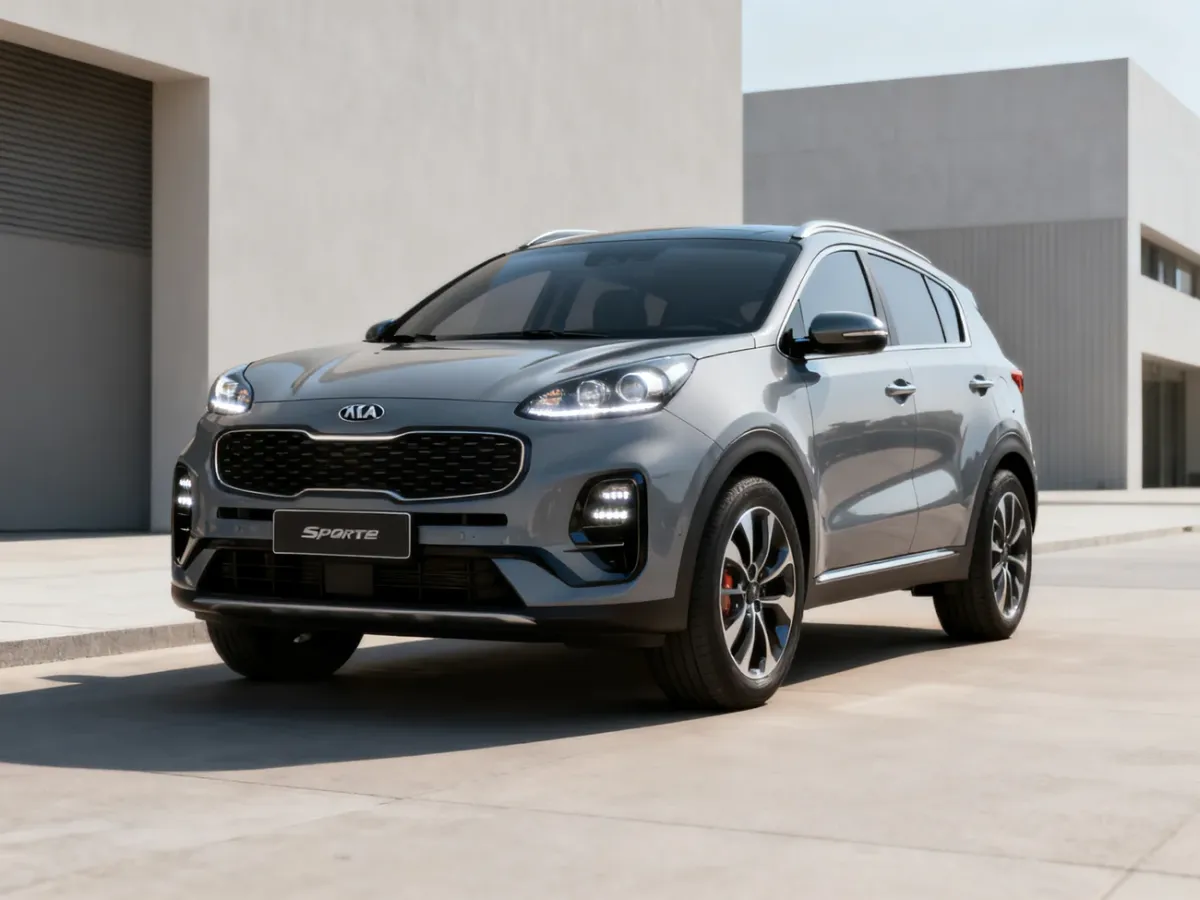 Kia Sportage NQ5 SUV z charakterystycznymi światłami LED
