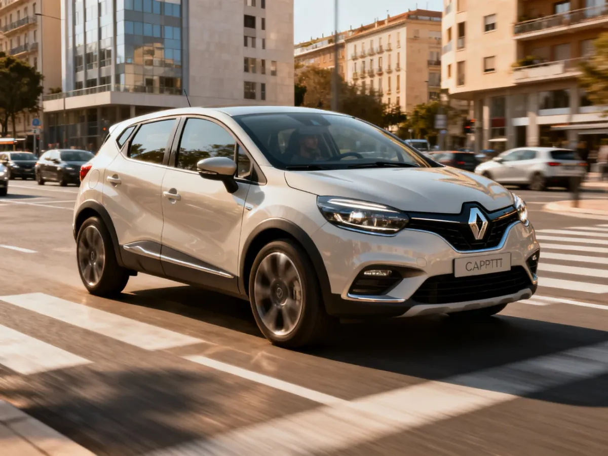 Renault Captur 2025 podczas jazdy w miejskim ruchu