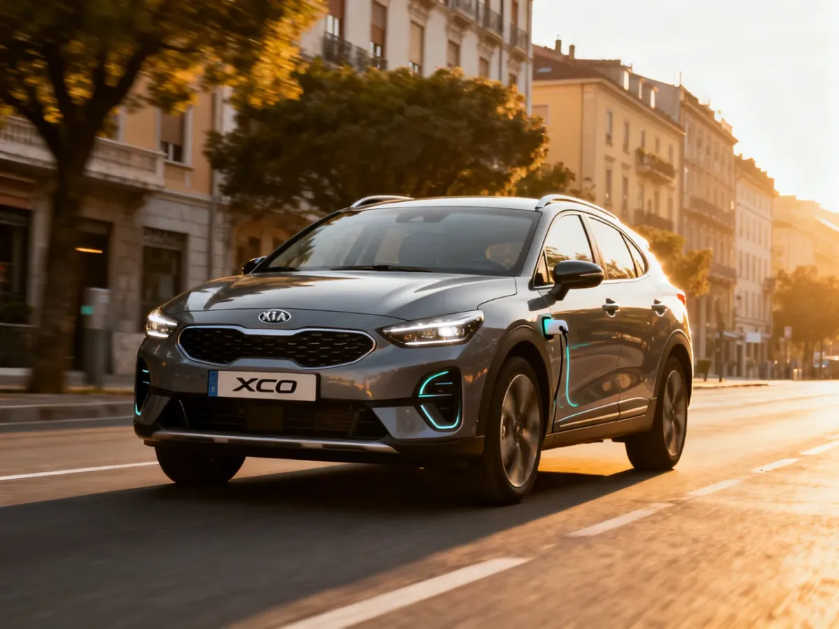 Kia XCeed PHEV jadąca po miejskiej ulicy