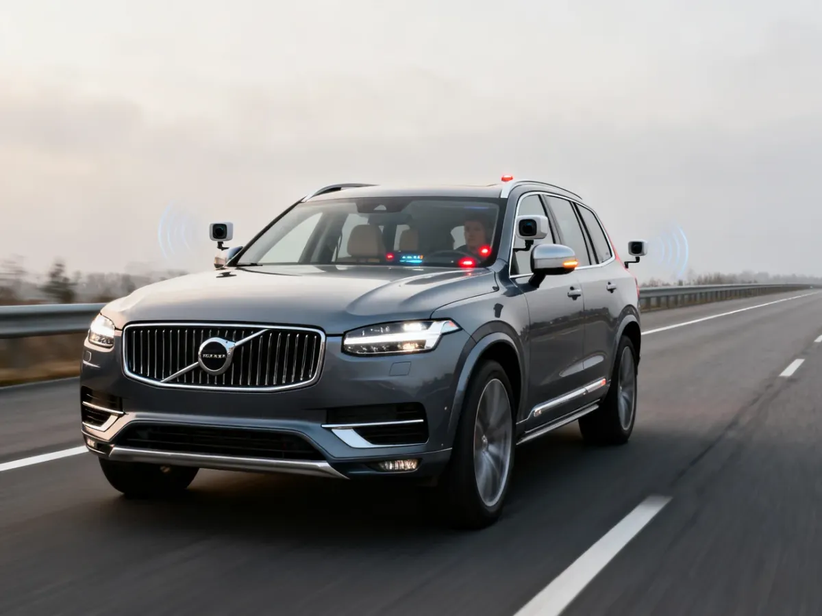 Volvo XC90 na autostradzie podczas bezpiecznej jazdy
