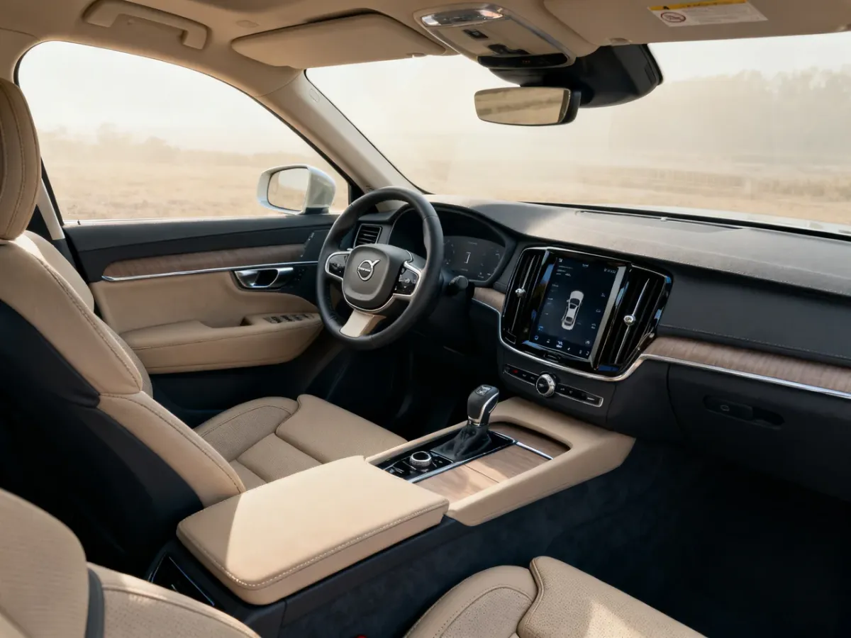 Minimalistyczne wnętrze Volvo XC90 z centralnym ekranem