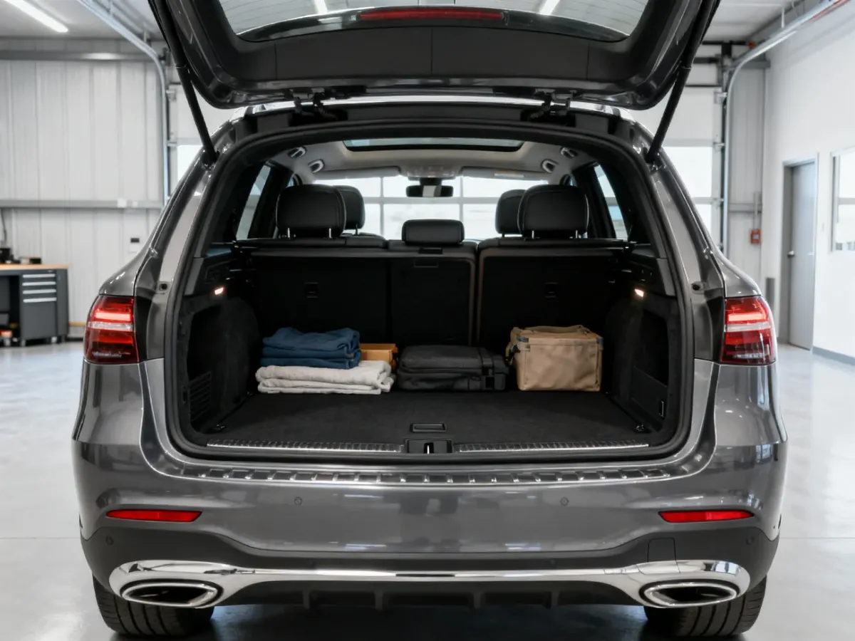 Bagażnik Mercedesa GLC X254 z przestrzenią na rodzinny bagaż
