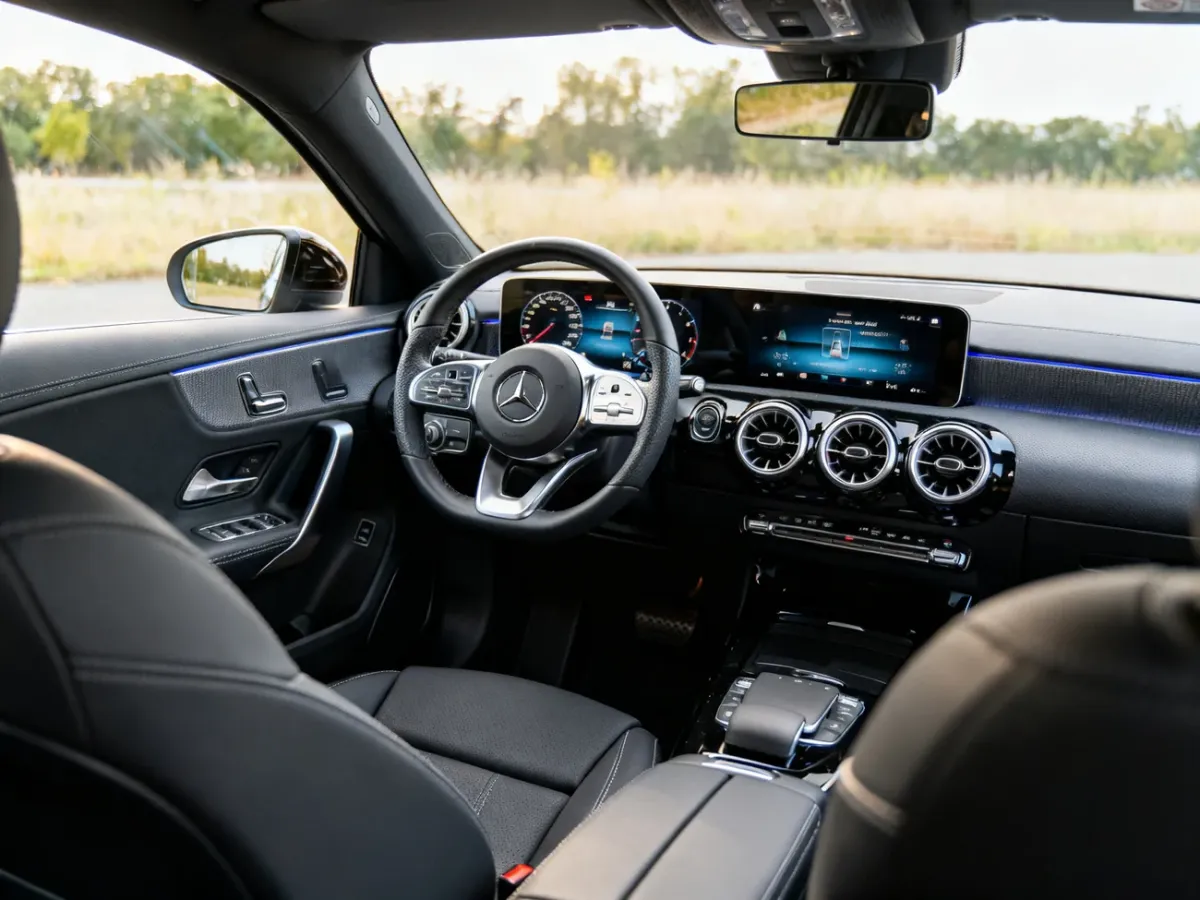 Cyfrowy kokpit i system MBUX we wnętrzu Mercedesa Klasy A W177