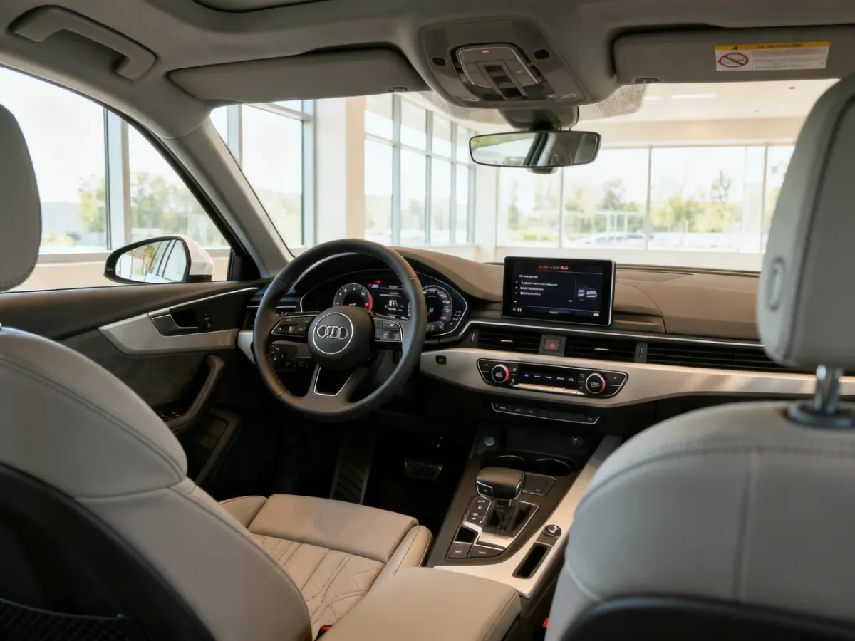 Wnętrze Audi A4 B9 Avant z deską rozdzielczą i systemem MMI