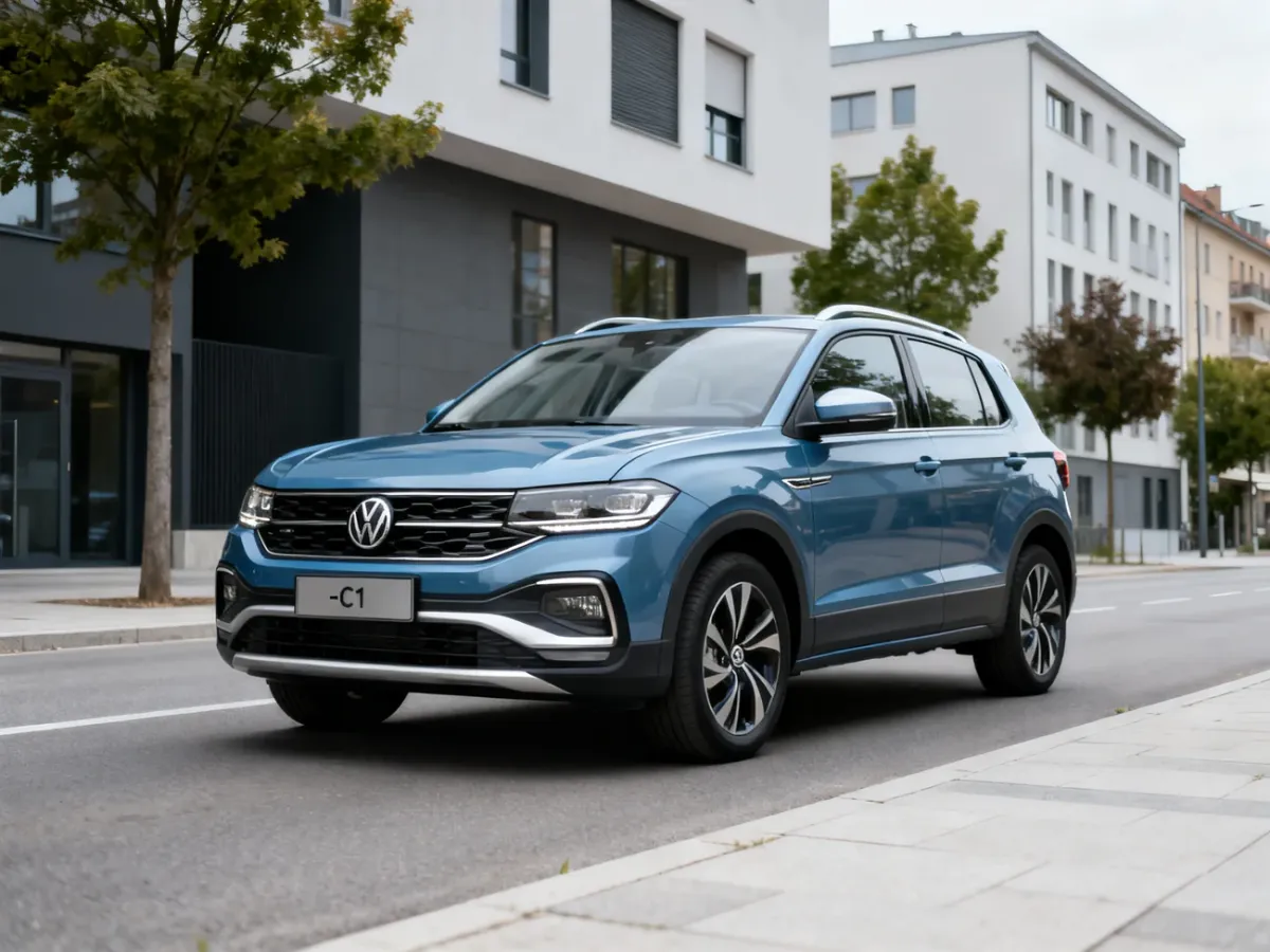 Volkswagen T-Cross C11 zaparkowany na miejskiej ulicy