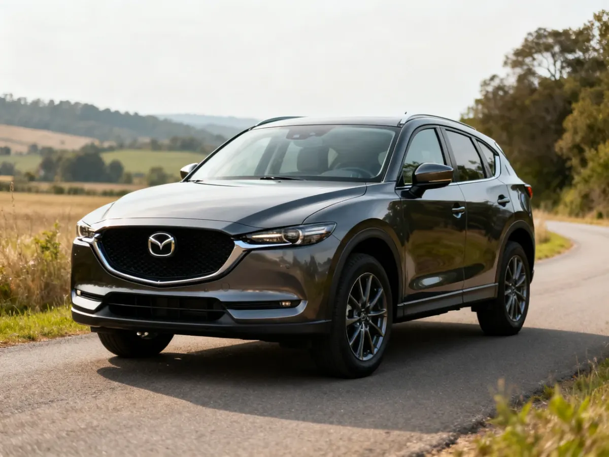 Mazda CX-5 KF drugiej generacji na malowniczej drodze