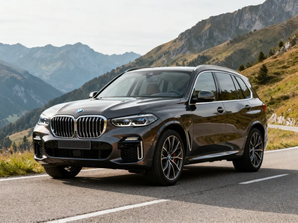 BMW X5 G05 SUV na malowniczej górskiej drodze