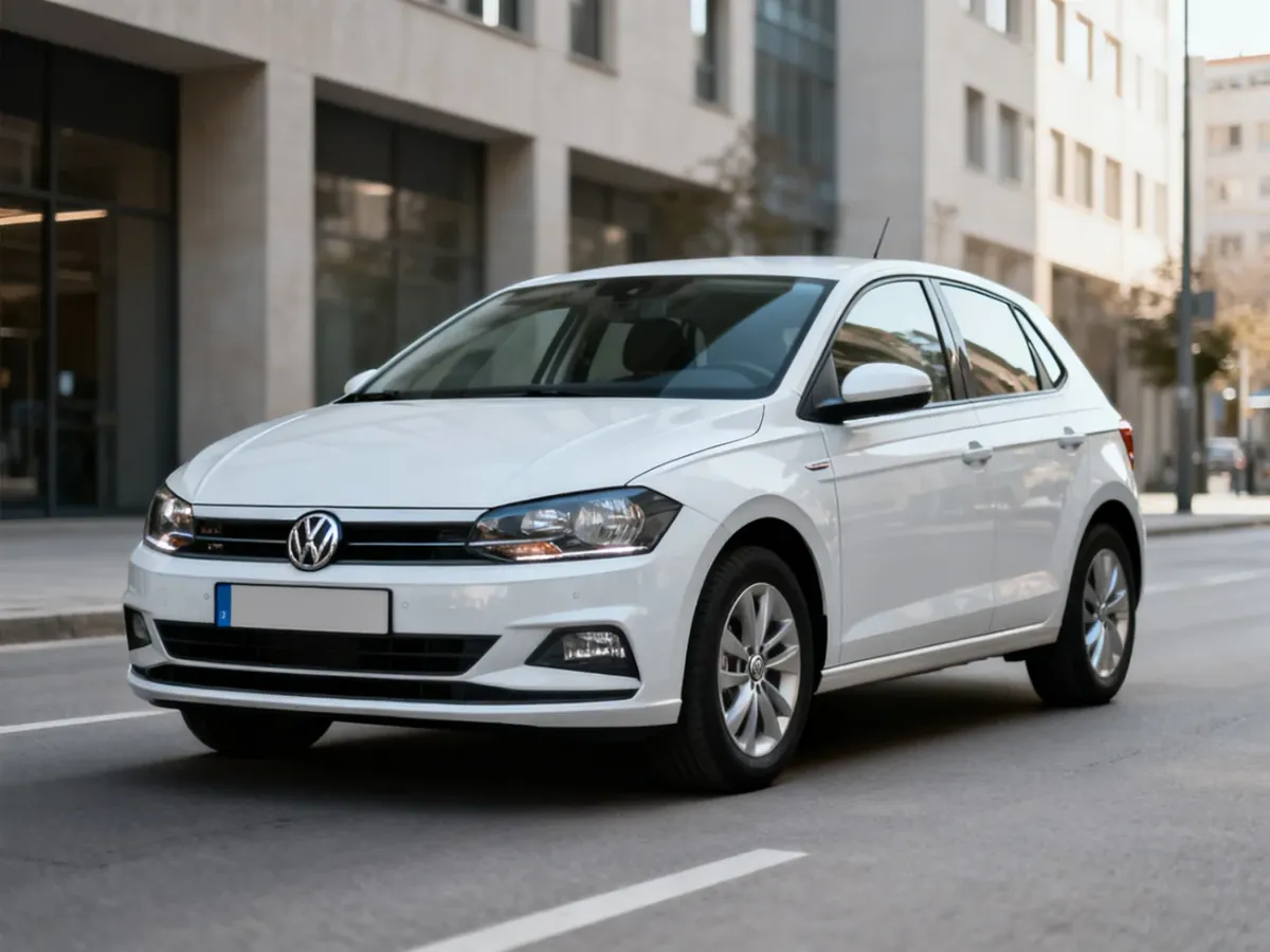 Volkswagen Polo AW zaparkowany na miejskiej ulicy