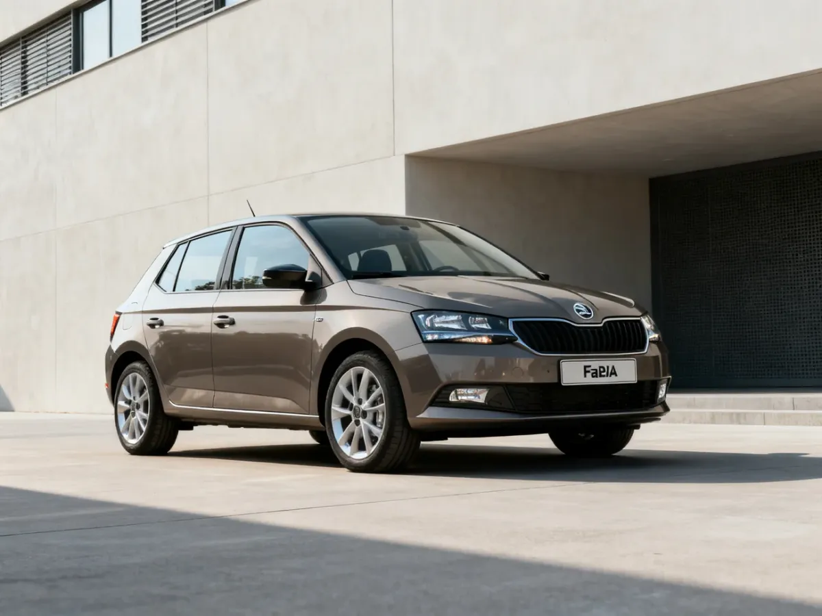 Skoda Fabia IV hatchback viewed from the front
